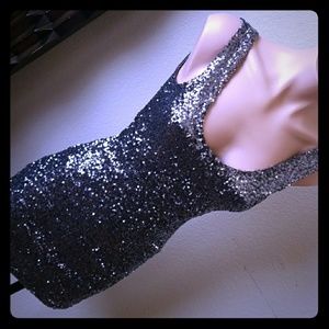 Silver Sparklle Sequin Dress